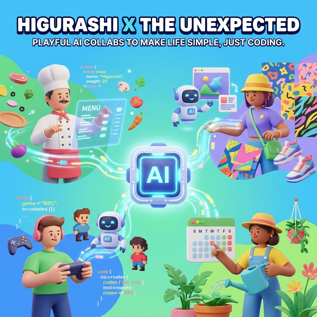 Higurashi x The Unexpected: Playful AI Collabs to Make Life Simple, Just Coding.