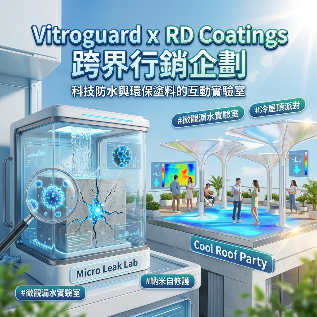 Vitroguard與RD Coatings跨界行銷，展現科技防水與環保塗料的互動實驗。
