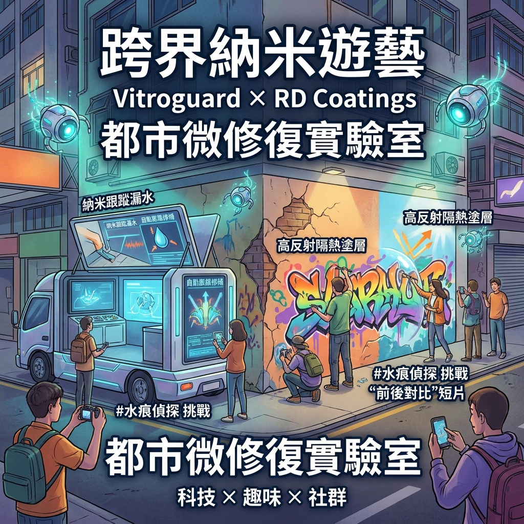 一張結合科技、藝術與趣味的「都市微修復實驗室」主題插畫封面。